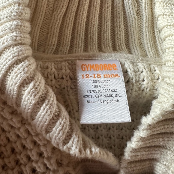 Boys Gymboree Cozy Beige Knit Sweater with Toggle Closures, Size 12-18 months - Picture 5 of 7